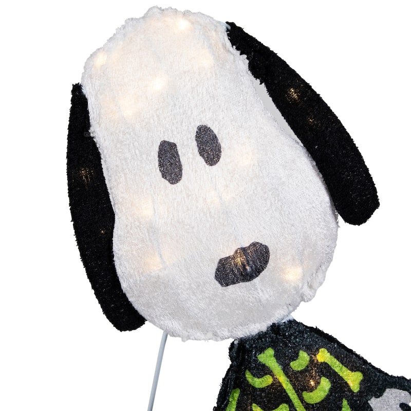 LED Lighted Skeleton Snoopy Outdoor Halloween Yard Decoration - 18"