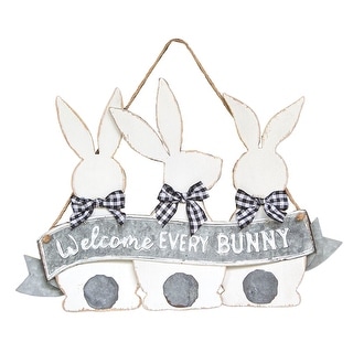 Bunny Sign Store Welcome Every Bunny Metal Hanging Sign - Bed Bath & Beyond - 36295854