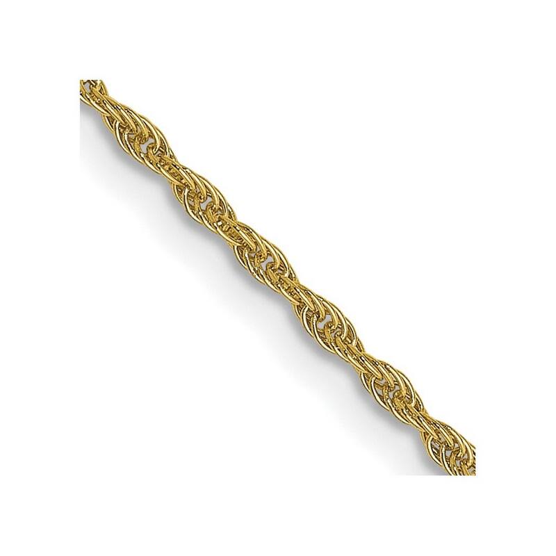Curata 10k Yellow Gold Solid Polished Lobster Claw Closure Sparkle-Cut Pendant Necklace Rope - 16 Inch