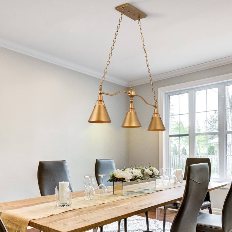 Modern 3-Light Linear Chandelier Kitchen Island Lights