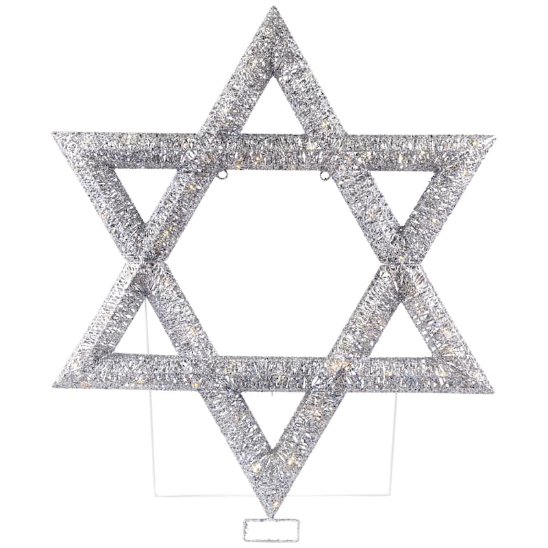 LED Lighted Sequined Star of David Hanukkah Outdoor Decoration - 36"