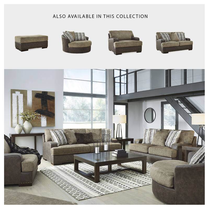 Signature Design by Ashley Alesbury Chocolate Oversized Swivel Accent Chair - 57"W x 56"D x 40"H