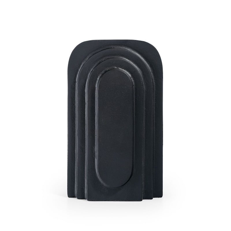 12" Black Geometric Aluminum Table Vase - 7