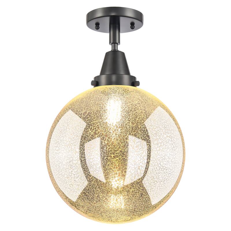 Innovations Lighting 447-1C-G208-10 Beacon 10" Wide Semi-Flush Globe - Matte Black