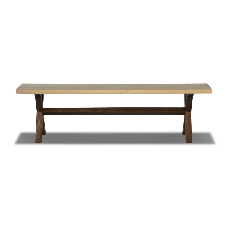Cascais Solid Wood Bench with Trestle Base