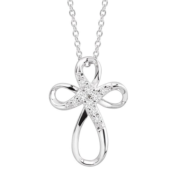 silver infinity cross necklace