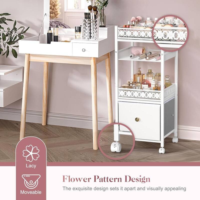 Makeup Organizer, Floor Skincare Organizers, Make Up Organizers - ‎12"D x 15"W x 31.5"H