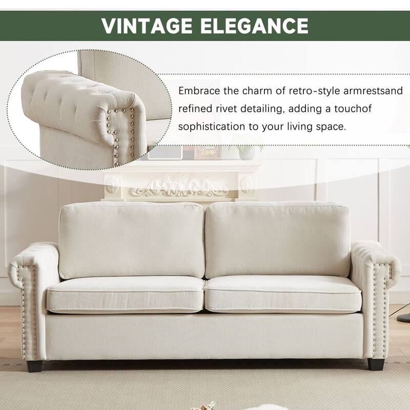 83.8" Convertible 2-in-1 Pullout Polyester Sleeper Sofa Bed