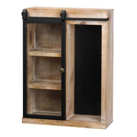 Decorative Glass Barn Door Wall Shelf