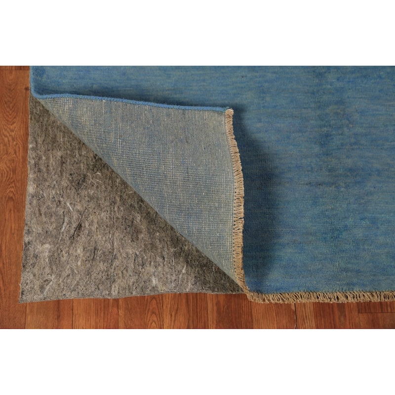 Blue Gabbeh Modern Rug Hand-Knotted Wool Carpet - 4'1" x 5'11"