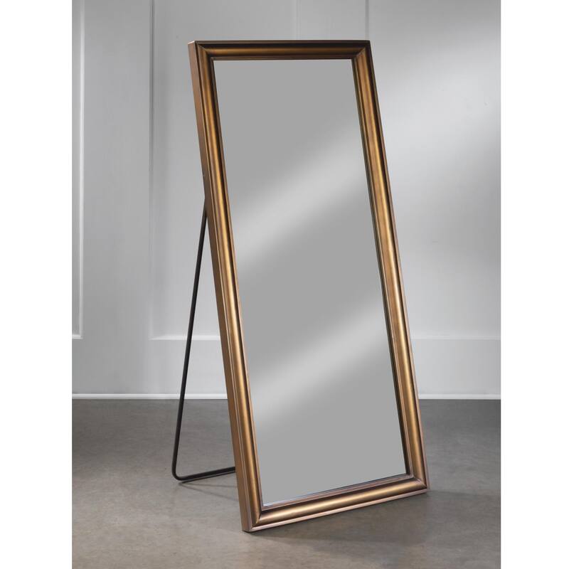 55" Gold Framed Metal Floor Mirror with Easel Back