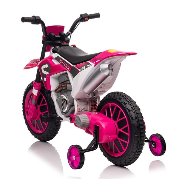 Rose Red Electric Motorcycle for Kids Dirt Bike 12 Volt Battery Powered Ride On Toy Rechargeable Motorbike w/ Training Wheels - Bed Bath & Beyond - 41071700 Rose Red Electric Motorcycle for Kids Dirt Bike 12 Volt Battery Powered Ride On Toy Rechargeable Motorbike w/ Training Wheels - Bed Bath & Beyond - 41071700
