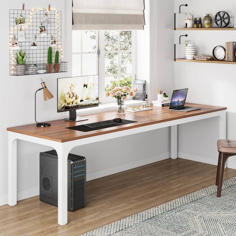 78.7" Extra Long 2-Person Computer Desk, Double Workstation for Home Office