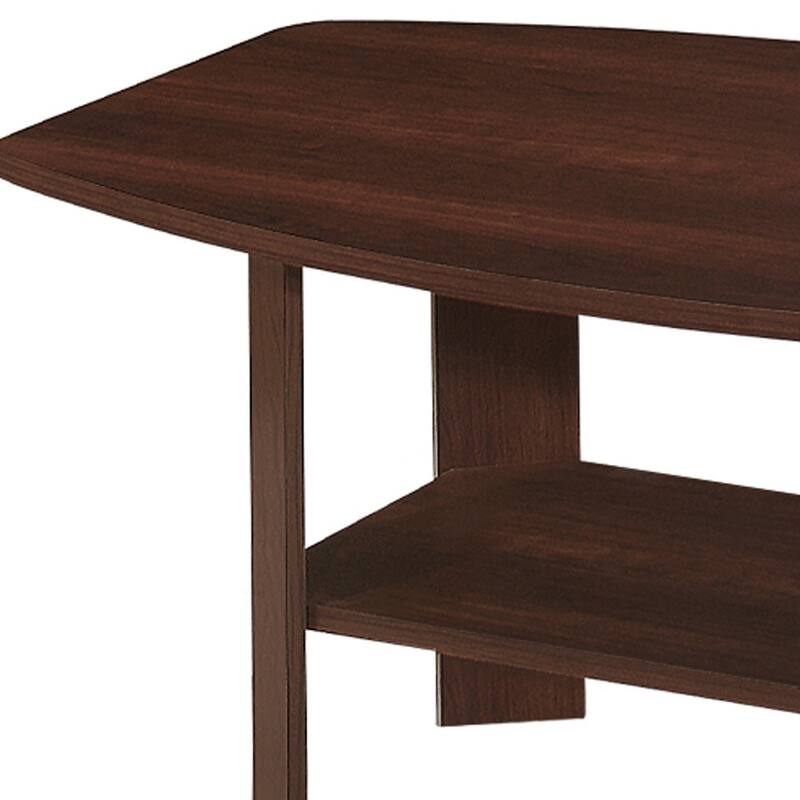 Set of 3 Dark Brown Coffee Tables with Shelf for Living Room Storage and Display - 35.50” x 21.50” x 16.25”