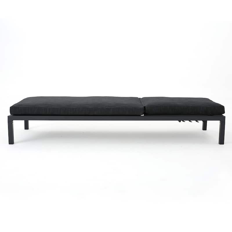 Modern 2-Piece Adjustable Chaise Lounge Chair Set, Foldable Outdoor Reclining Chairs with Water-Resistant Cushions