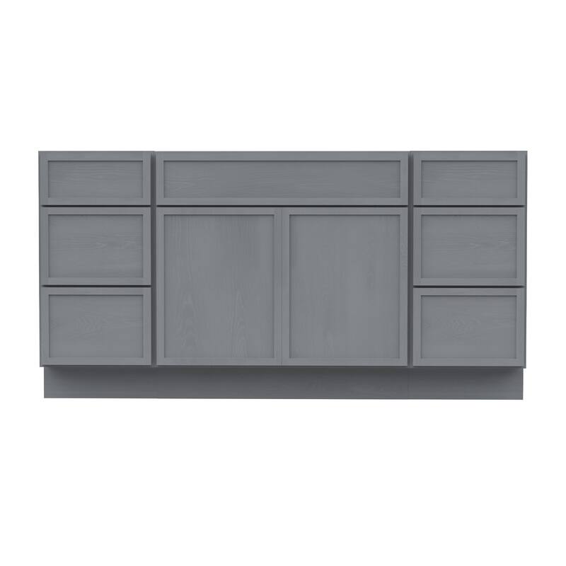 Vanity Art 63" Birch Freestanding Bathroom Vanity Cabinet without Top