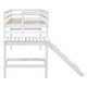 preview thumbnail 8 of 7, White Twin Pine Loft Bed with Platform & Ladder