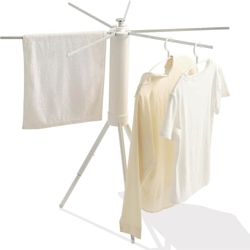 Drying Rack Clothing,Clothes Drying Rack Foldable Portable - 35.4"D x 35.4"W x 37.8"H - Silver+white