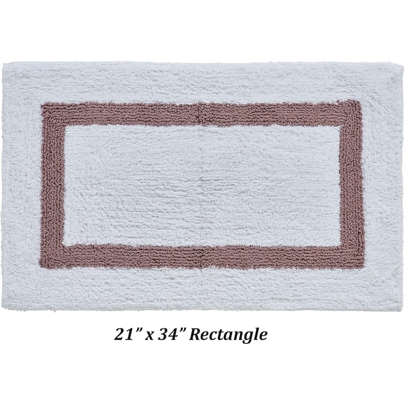 Better Trends Hotel Collection in Race Track 100% Cotton Super Absorbent Reversible Double Sided Machine Washable Bath Mat Rug