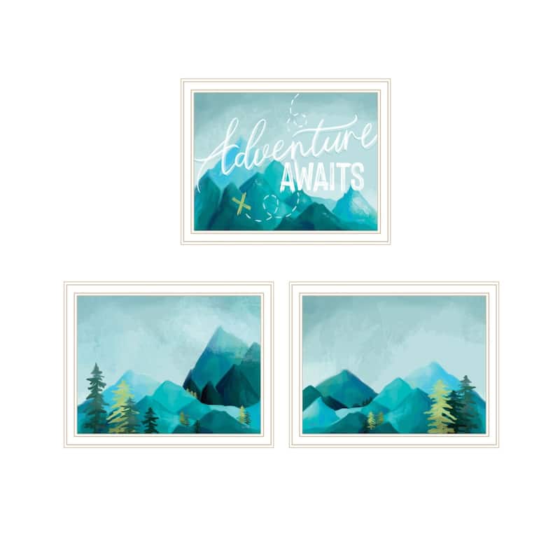 Trendy Decor 4U "Adventure Awaits, Don't Just Stand There!" Printed Framed Wall Art by House Fenway - White - 18 x 14