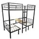 preview thumbnail 5 of 7, Full Size Loft Bed with Table Set Transformable to Full over Full Bunk,Space-Efficiency