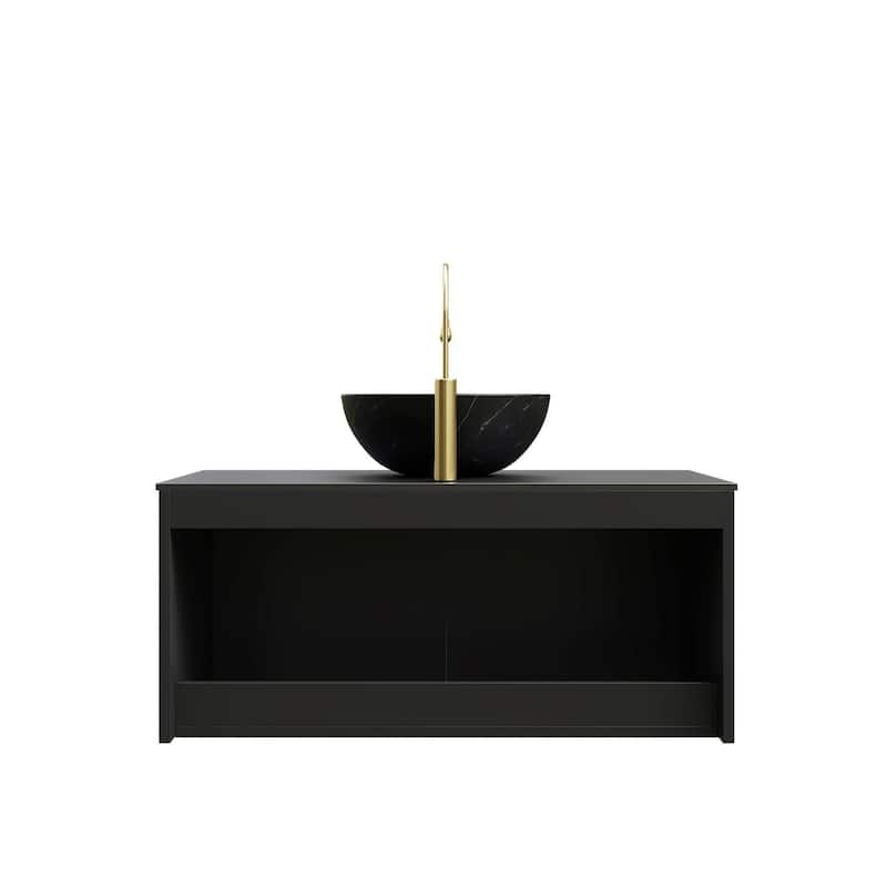 Wall-mounted Bathroom Vanity with Bowl Vessel Basin