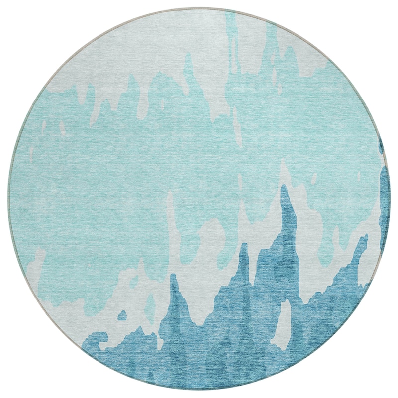 Machine Washable Indoor/ Outdoor Modern Abstract Chantille Rug