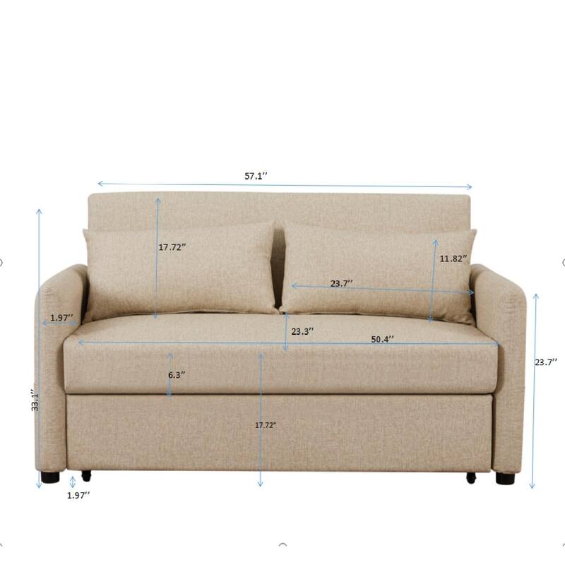 Fabric Leather 2 Seat Sofa