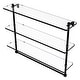 preview thumbnail 4 of 32, Allied Brass 16 Inch Triple Tiered Glass Shelf with Integrated Towel Bar 22 - Matte Black