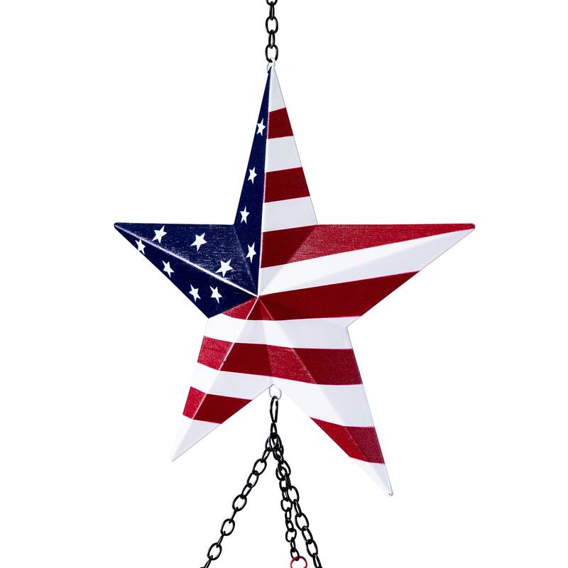 Stars and Stripes Patriotic Outdoor Garden Windchime - 36" - Multi