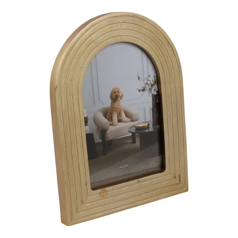 Gold 4x6 in. Polyresin Dome Arches Boho Photo Frame
