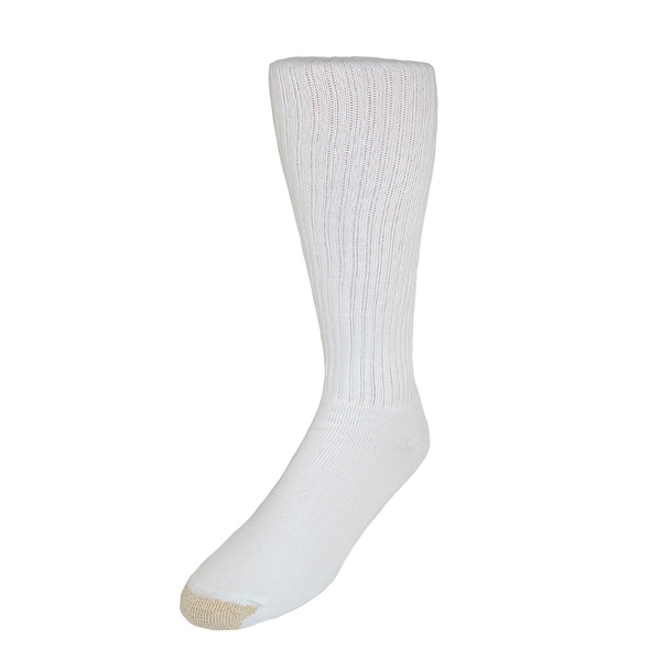 Gold Toe Men's Cotton Ultra Tec Over the Calf Socks (Pack of 3), Shoe Size 6 - 12 1/2, White