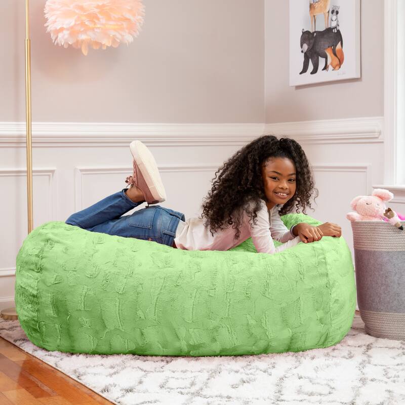 Jaxx 4 Foot Saxx Bean Bag Sofa for Kids, Teens and Young Adults - Faux Fur