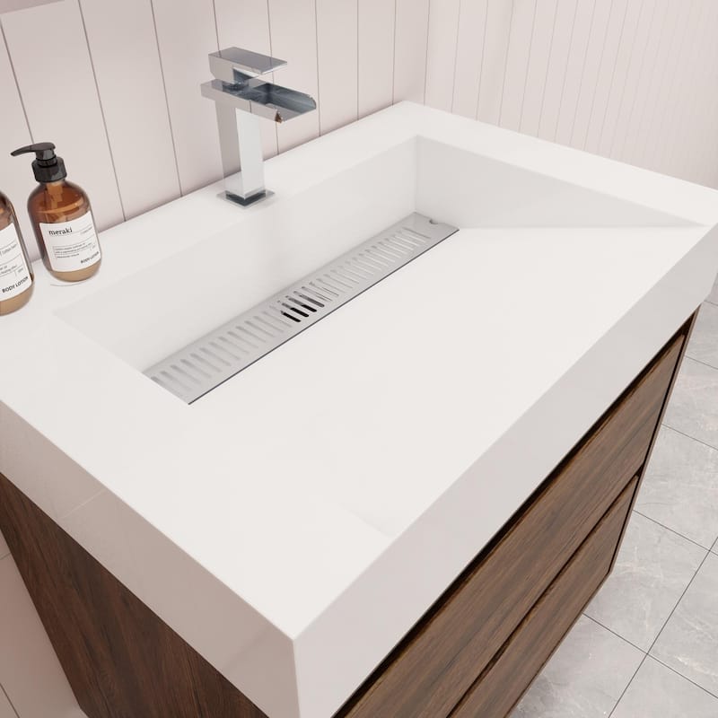 Victoria 24" Wall Mounted Modern Vanity with Acrylic Sink
