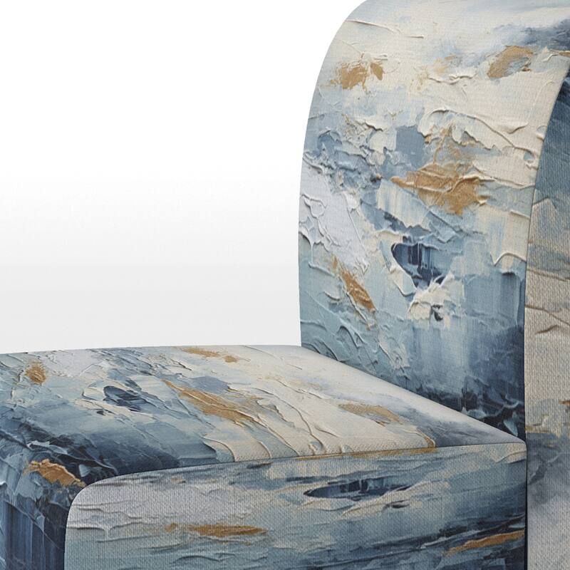 Designart "Beach Scandinavian Solitude III" Upholstered Abstract Accent Chair and Nautical & Coastal Arm Chair - Multiple Color