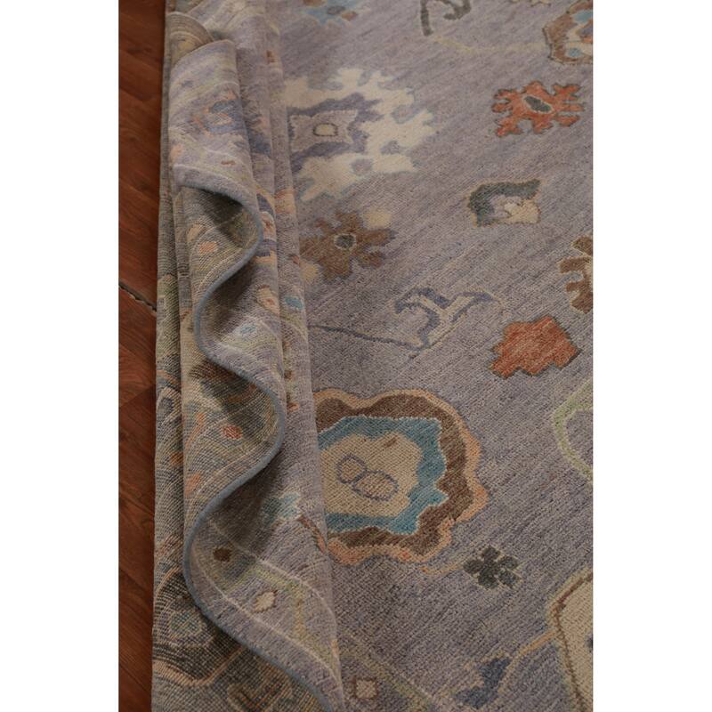 Hand Knotted Oriental 100% Wool Carpet Transitional All-Over Greys & Charcoal Oushak Area Rug - 10' 0'' X 8' 0''