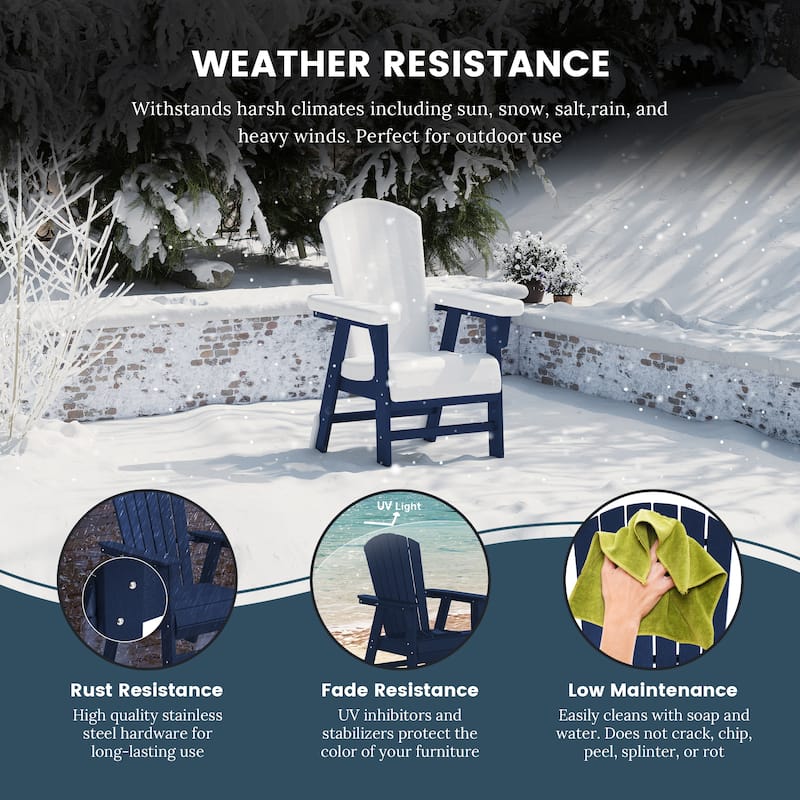 Altura Hdpe All Weather Outdoor Patio Adirondack Dining Chair