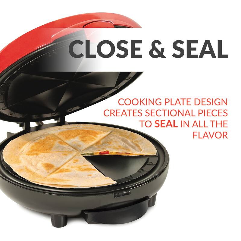 Taco Tuesday 6-Wedge Electric Quesadilla Maker with Extra Stuffing Latch