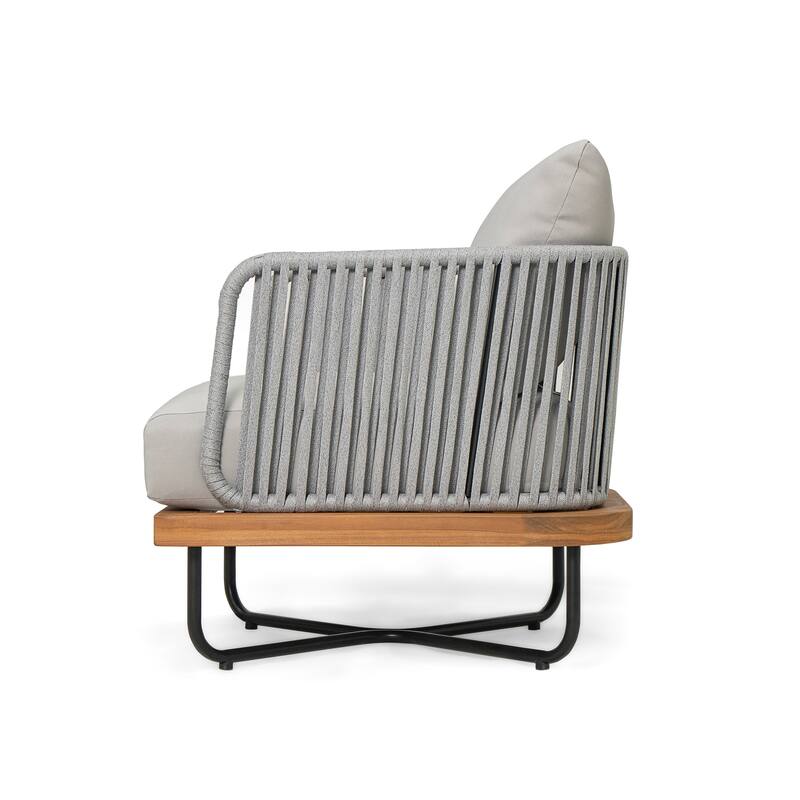 Christopher Knight Home - Emerson Coastal Acacia Wood Outdoor Chair with Cushions