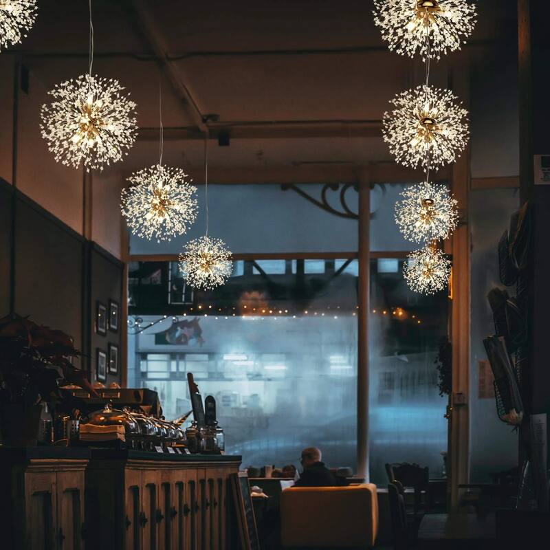 9 - Light Modern Metal Sputnik Pendant with Crystal Chandelier