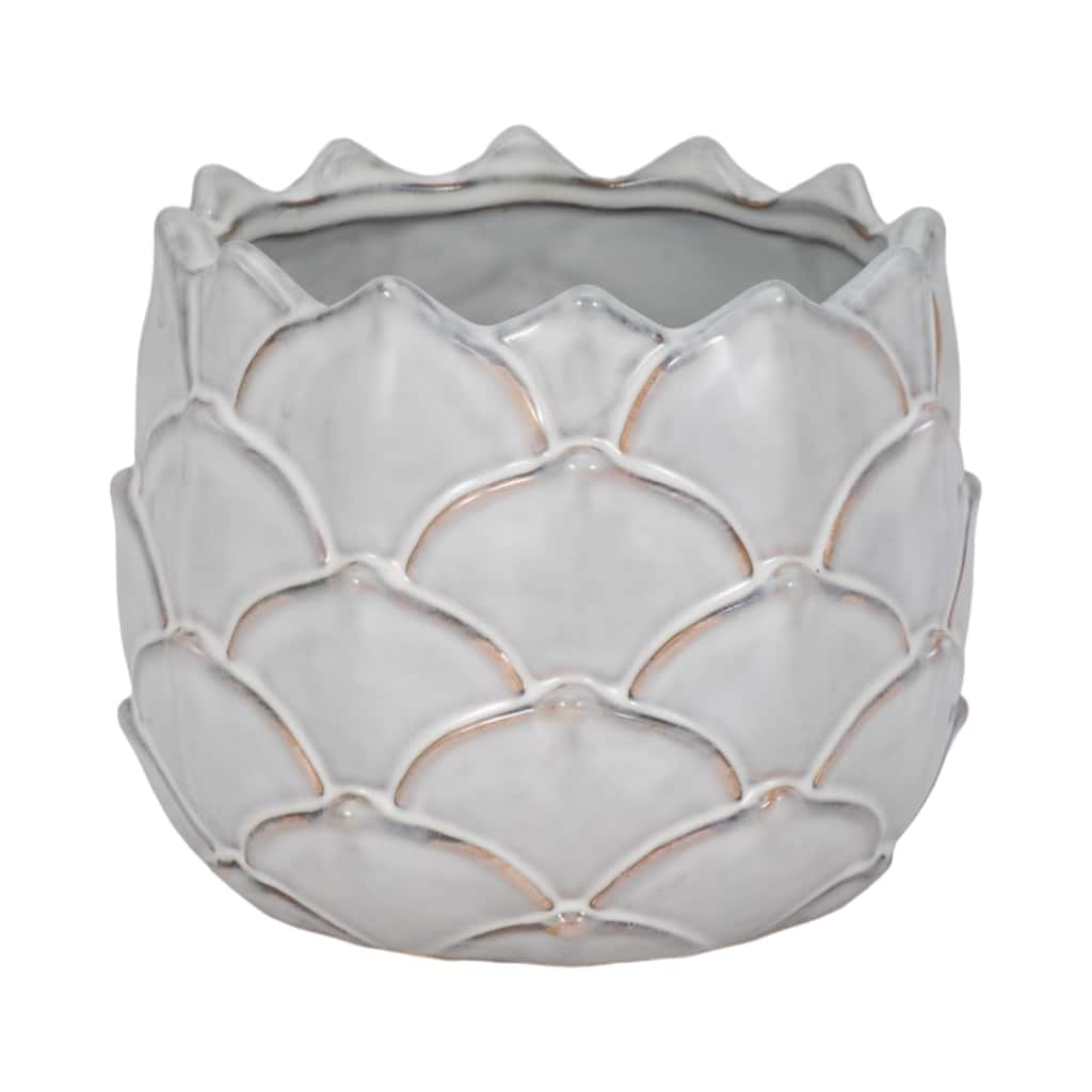 Sagebrook Home 5"H White Artichoke Planter