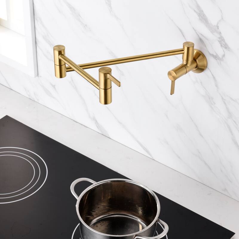 Luxier Contemporary KTS17 2-Handle Wall-Mounted Pot Filler