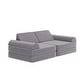 preview thumbnail 21 of 75, Soft Foam Modular Kids Play Couch with 6 Sectional Sofa Pieces - 27.5"D x 56"W x 17.25"H Gray
