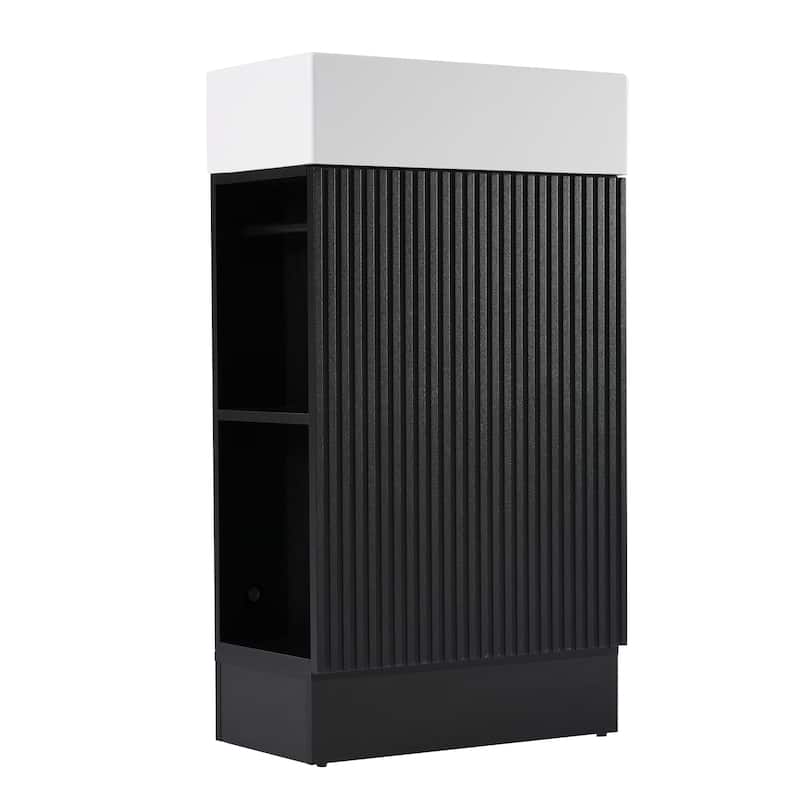 Roomfitters 18.6" Bathroom Vanity with Sink Cabinet with Two-Tier Shelf Left or Right Setup Slim Fit Design