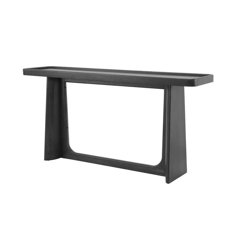 Farmhouse Console Table with Tray Top Design, Solid Wood Frame for Entryway