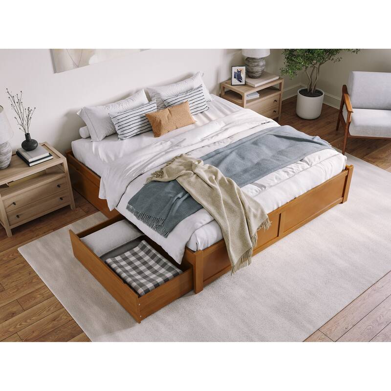 Concord Platform Bed with Footboard and Storage Drawers