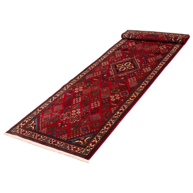 ECARPETGALLERY Hand-knotted Kayseri Vintage Red Wool Rug - 3'10 x 12'10