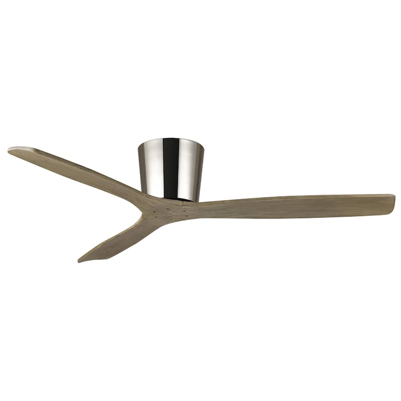 54" Farmhouse Gold Solid Wood Flush Mount Ceiling Fan without Light