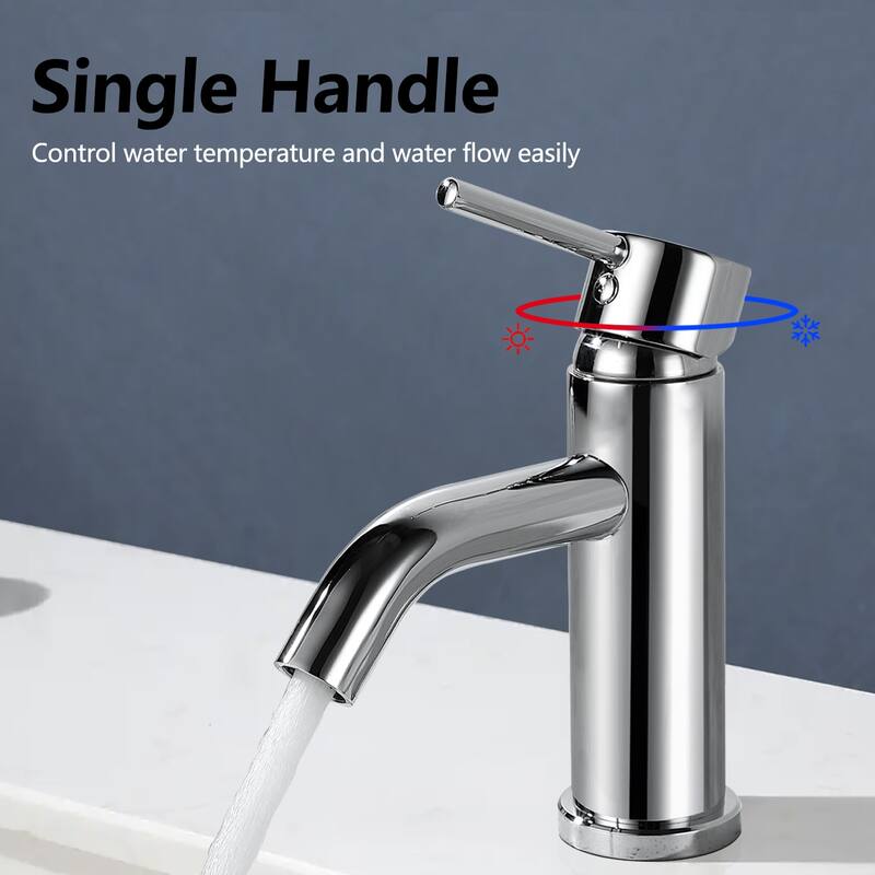 Topcraft Stainless Steel 6.7/12.2 Single Handle Single Hole Bathroom Sink Faucet