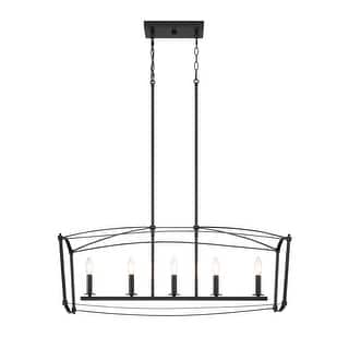 5-Light 36-in Matte Black Pendant Light
